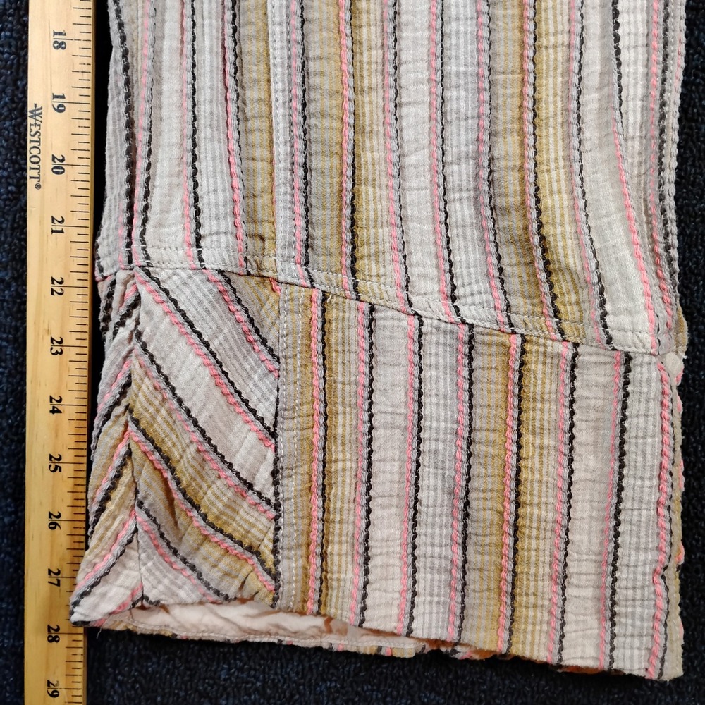 Free People Pants Womens Small Days End Cotton Striped Wide Leg Multi Color Boho - Picture 5 of 10